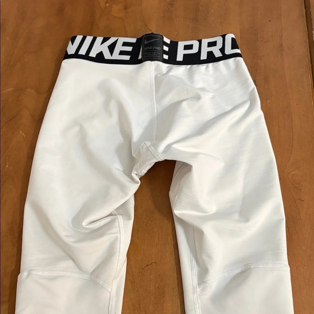 Nike Pro Dri Fit Kids White Compression Pants Size Large